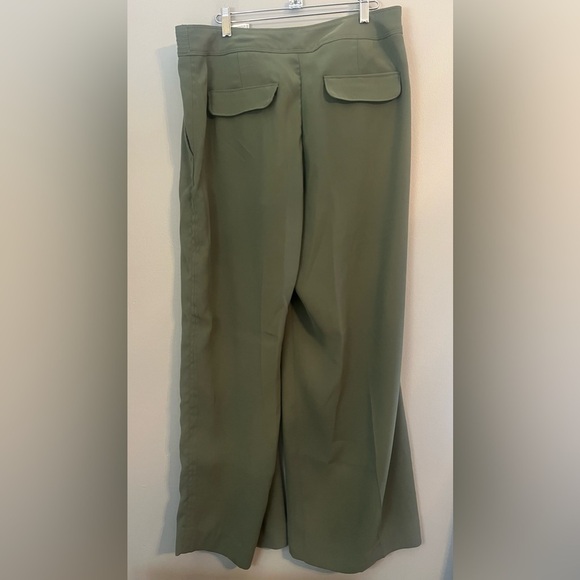 Banana Republic Olive Green High-Rise Wide-Leg Utility Pant Size 12 - Picture 3 of 13